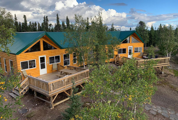 Aerial view of the new lodge at Misaw Lake Lodge