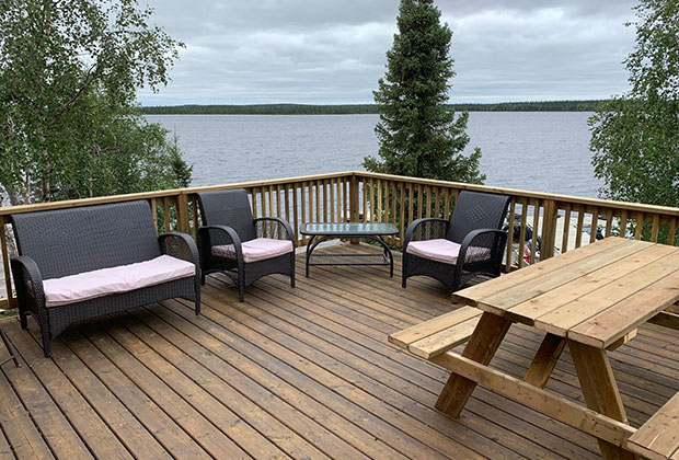 View from the deck outside Misaw Lake Lodge