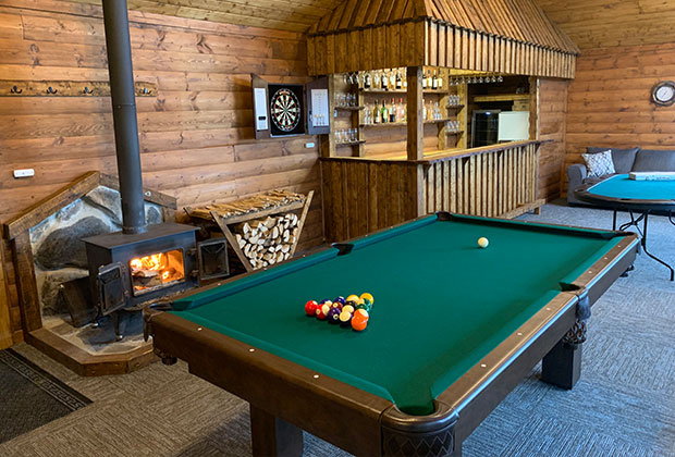 Inside the dining area of Misaw Lake Lodge