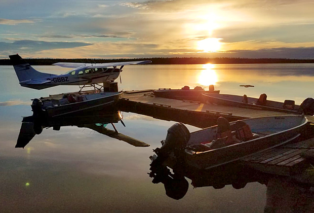 Sunset at the Misaw Lake Lodge dock